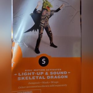 Kids lights and sounds costume, skeletal dragon, size Small